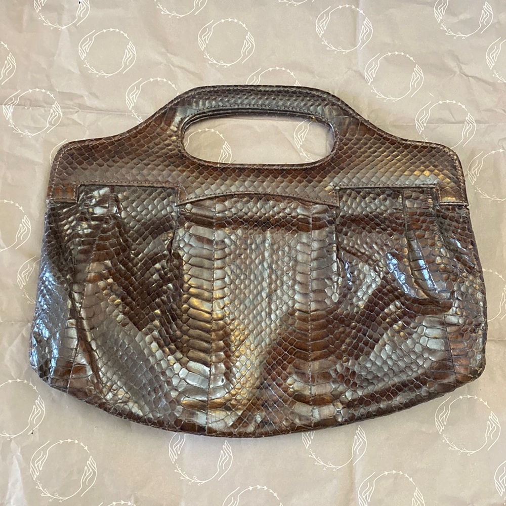 Vintage snakeskin clutch